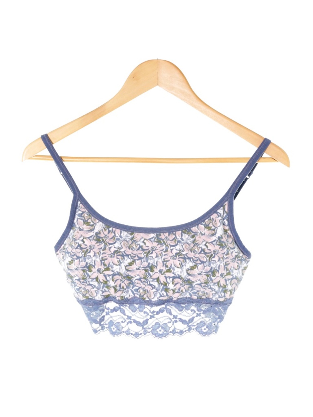 NWOT Pact Organic Cotton Lace Modern Floral Scoop Bralette Womens M Wireless